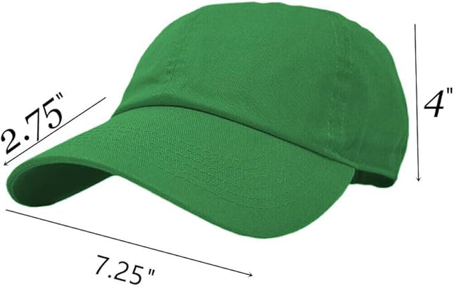 Glory Max 100% Cotton Baseball Cap Classic Plain Low Profile Golf Dad Hat Buckle Adjustable