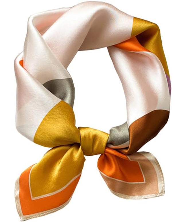 ANDANTINO 100% Mulberry Silk Scarf -21” Lightweight Square Neckerchief – Breathable Digital Printed Scarves with Gift Packed