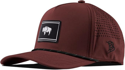 Branded Bills Wyoming Vintage PVC Curved 5 Panel Rope, Snapback Closure, Lightweight, Comfortable Baseball Cap