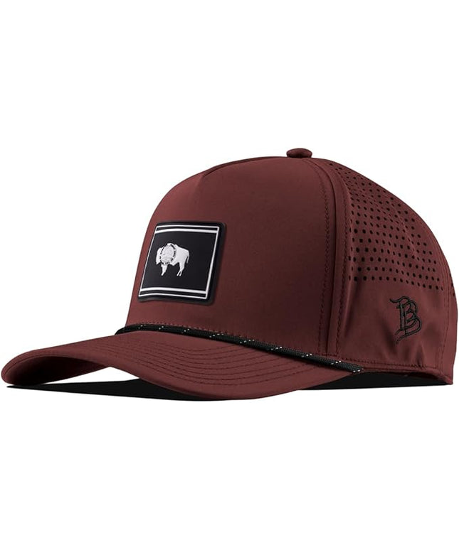 Branded Bills Wyoming Vintage PVC Curved 5 Panel Rope, Snapback Closure, Lightweight, Comfortable Baseball Cap