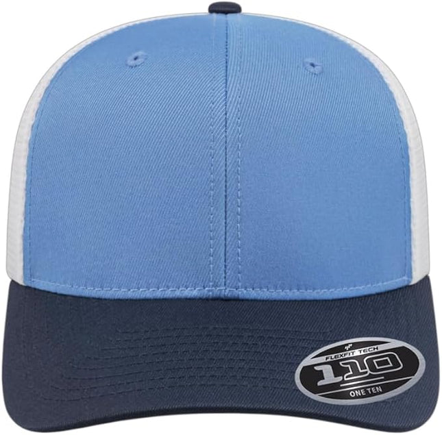 Cap America i8502 Flexfit 110 Premium Mid Profile 6-Panel Mesh Back Trucker Cap Hat w/UV Guard & Adjustable Snapback