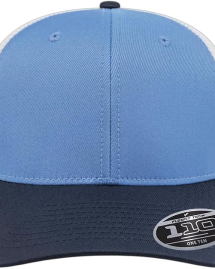 Cap America i8502 Flexfit 110 Premium Mid Profile 6-Panel Mesh Back Trucker Cap Hat w/UV Guard & Adjustable Snapback