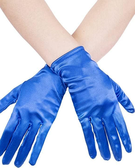 Sahabowi Satin Gloves Formal Bridal Banquet Party Wedding Opera Solid Colorful Mitten For Women