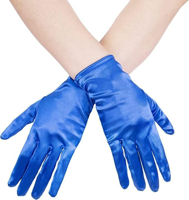 Sahabowi Satin Gloves Formal Bridal Banquet Party Wedding Opera Solid Colorful Mitten For Women
