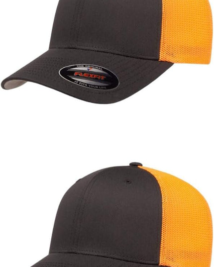 Flexfit 6511 Fitted Mid-Profile Stretchable Mesh Panels Trucker Cap | Bulk Pack Available