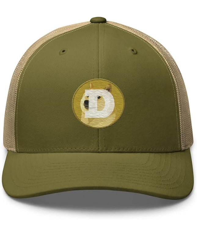 Dogecoin Crypto Embroidered Logo Trucker Cap