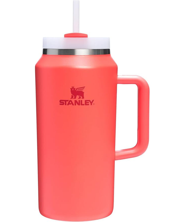 STANLEY Quencher H2.0 Tumbler with Handle & Straw 64 oz | Flowstate 3-Position Lid | Large Capacity for Travel & Sports | Insulated Stainless Steel Cup | BPA-Free | Hot Coral
