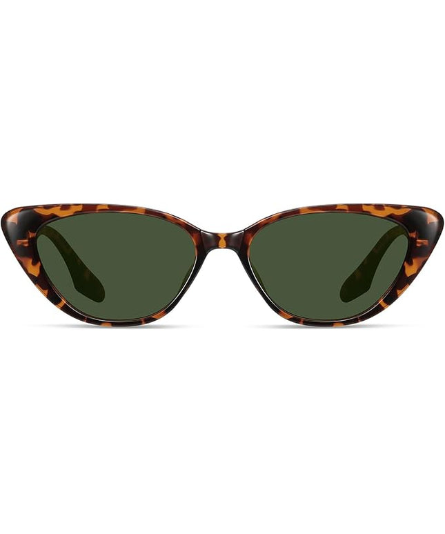 Retro Vintage Narrow Cat Eye Sunglasses for Women 90s Small Chic Style Trendy Sunnies UV400 Protection FZN7514