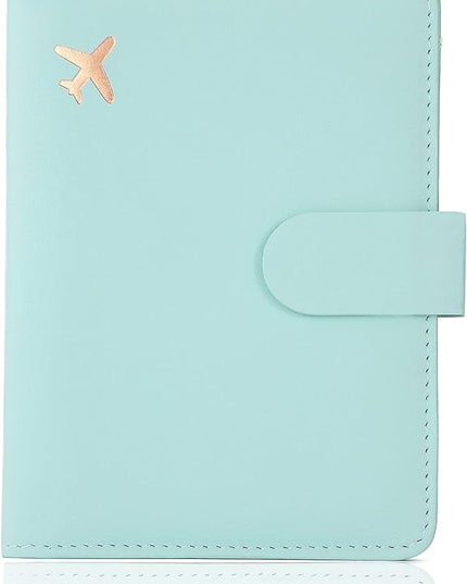 Melsbrinna Premium Leather Passport Holder Covers Case, Waterproof Rfid Blocking Travel Wallet Passport Holder with Pen Holder, Cute Passport Book for Women/Men