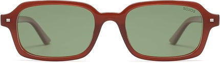 SOJOS Trendy Rectangle Polarized Sunglasses Womens Mens, Small Retro Fashion Thin Slim Square Sunnies SJ2610