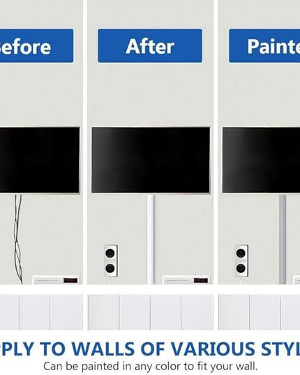 Delamu Cord Hider, 157in Wire Covers for Cords on Wall, Premium Cable Hider Cord Covers for Wires, Cable Management Wire Hiders for TV, Cable Raceway Kit, W0.95 H0.55in, White