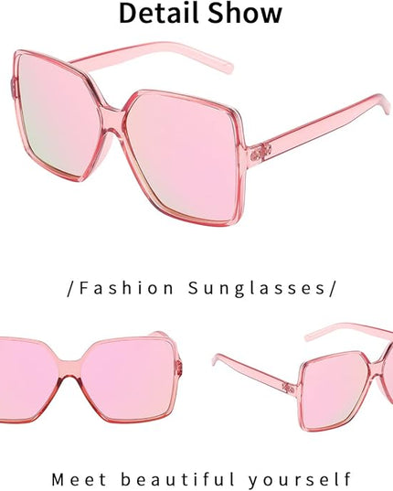 Dollger Oversized Square Sunglasses for Women Big Large Wide Fashion Shades for Men UV Protection Unisex