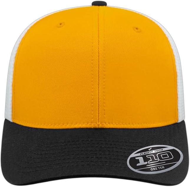 Cap America i8502 Flexfit 110 Premium Mid Profile 6-Panel Mesh Back Trucker Cap Hat w/UV Guard & Adjustable Snapback
