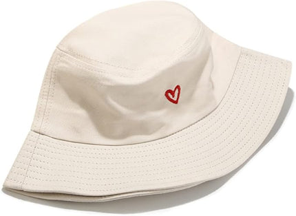 XYIYI Fashion Embroidery Bucket Hat Cotton Beach Fisherman Hats for Women Girls
