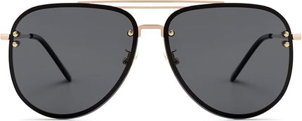 Trendy Oversized Aviator Sunglasses Womens, Retro Cute Big Shades Women's Fashion Sun Glasses UV Protection VF2203