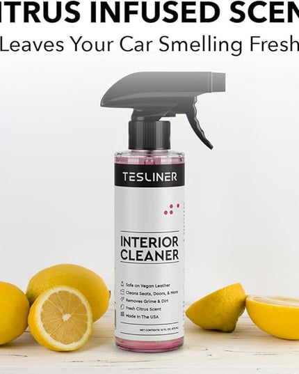 Tesla Seat Cleaner & Stain Remover - Interior Cleaner for Black & White Vegan Leather, Interior Cleaning Products for Seats, Dash, Console | Tesla Accessories for Model Y, Model 3, S, X, Cybertruck