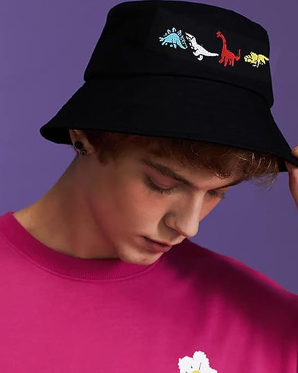 XYIYI Fashion Embroidery Bucket Hat Cotton Beach Fisherman Hats for Women Girls