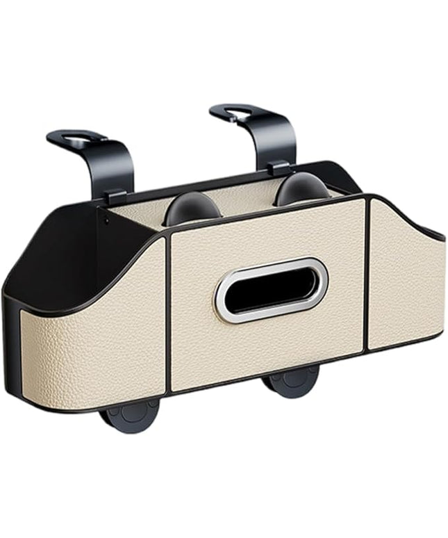 Multifunctional Car Back Seat Storage Organize, Car Back Seat Organizer Durable Cars Cup Holder, Back Seat Cars Organizer for SUV Sedan and Truck (Beige)