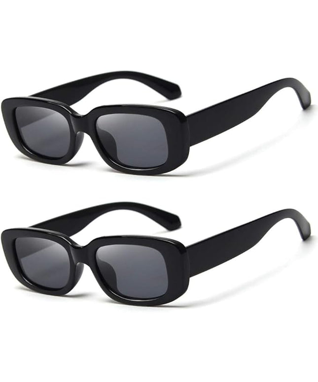Dollger Rectangle Sunglasses for Women Men Trendy Retro Fashion Sunglasses UV 400 Protection Square Fram