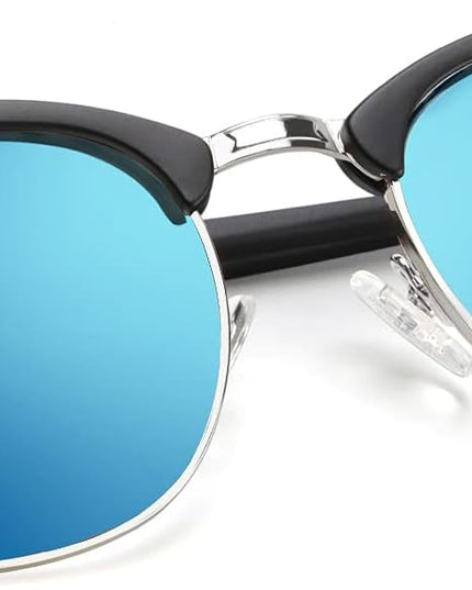 KALIYADI Polarized Sunglasses for Men and Women Semi-Rimless Frame Driving Sun glasses UV Blocking