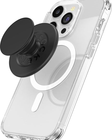 PopSockets Phone Grip for MagSafe with Kickstand, Magnetic Stand, Swappable Top, Secure Hold for iPhone MagSafe Cases, Phone & Tablet Grip - Black