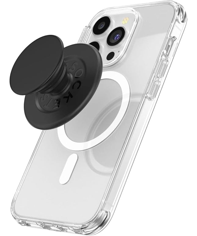 PopSockets Phone Grip for MagSafe with Kickstand, Magnetic Stand, Swappable Top, Secure Hold for iPhone MagSafe Cases, Phone & Tablet Grip - Black
