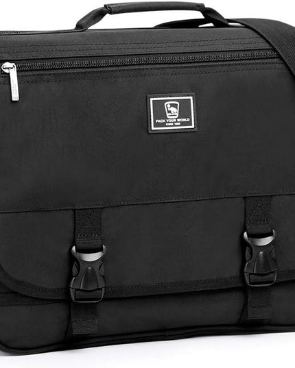 OIWAS Briefcase for 14 Inch Laptop, Messenger Bag for Men Crossbody School Satchel for Boys Multi Pockets Large Capacity Bag with Removable Shoulder Strap