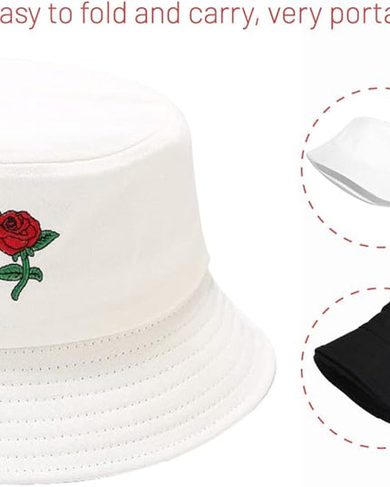 Cotton Bucket Hat for Women Men Summer Travel Sun Beach Bucket Cap, Unisex Outdoor Fisherman Hat
