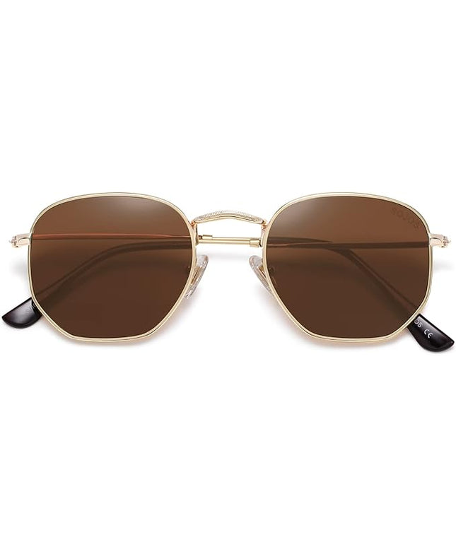 SOJOS Square Polarized Sunglasses for Women Men Small Hexagonal Polygon Shades SJ1072