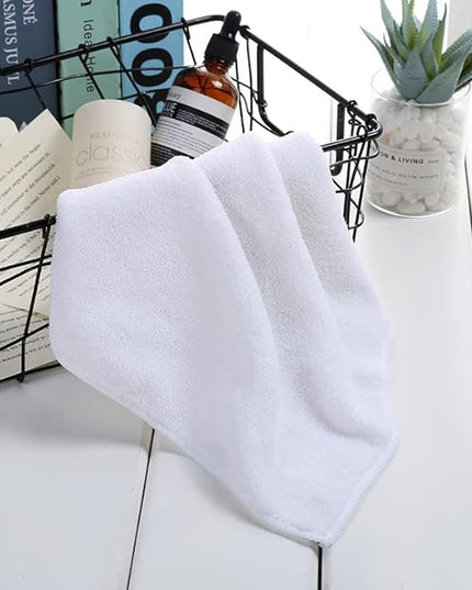 Microfiber Cleaning Cloth-24Pcs (13x13 inch) Ultra Soft Highly Absorbent Rags for Housekeeping-Machine Wash (White)