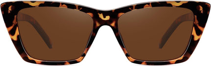 WOWSUN Narrow Small Vintage Polarized Cat Eye Sunglasses for Women