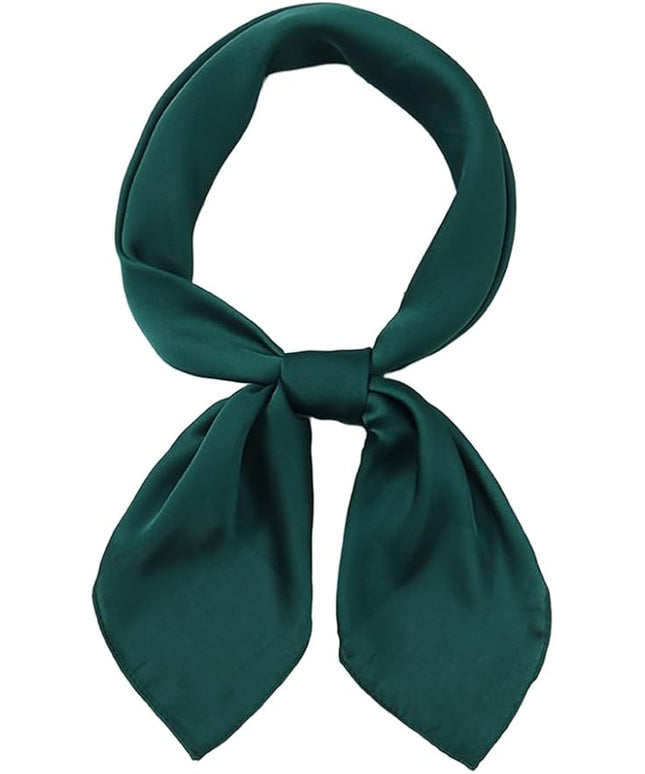 CHUNG Women's Square Satin Scarf 27.5" Bandanas Solid 50s Retro Neck Scarves Emulation Silk Handbag Hair Ribbons Necktie