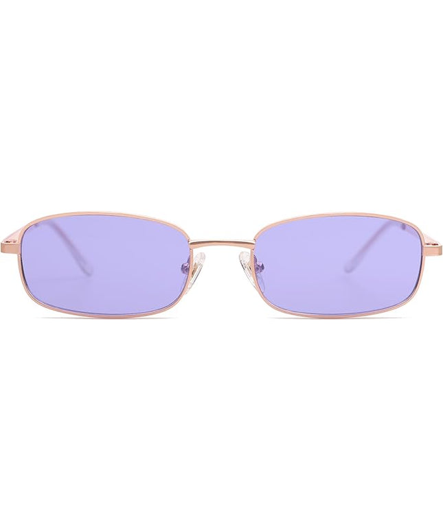 SOJOS Small Trendy Rectangle Sunglasses Womens Mens, Retro 80s 90s Y2k Chic Narrow Thin Skinny Sunnies SJ1187