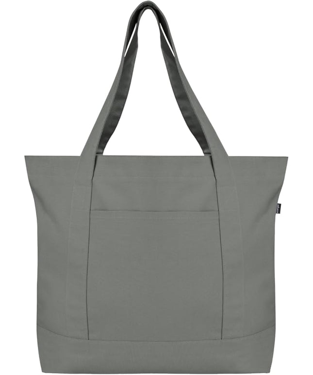 Eco Right Canvas Tote Bag for Women with Zip & Inner Pocket, 100% Organic Cotton Tote Bags for Men, Shopping, Beach