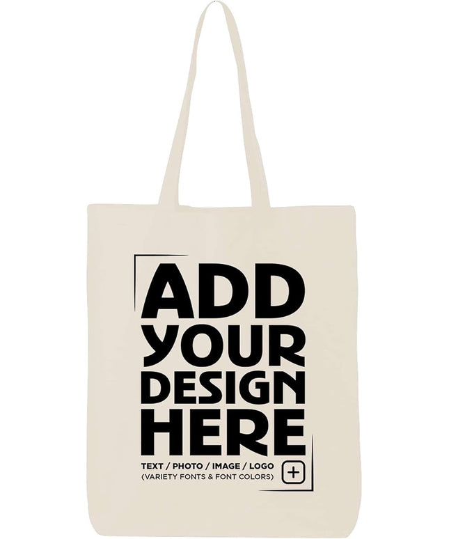 shop4ever Personalized Custom Design Your Own Eco Cotton Tote Reusable Shopping Bag Customizable Gift