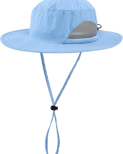 LLmoway Kids Sun Protection Hat Quick Dry Adjustable Wide Brim Mesh Bucket Hat