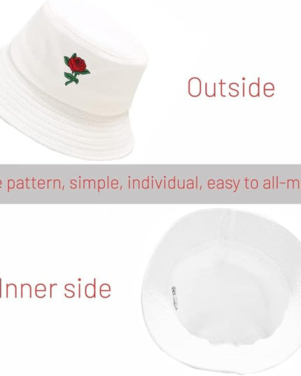 Cotton Bucket Hat for Women Men Summer Travel Sun Beach Bucket Cap, Unisex Outdoor Fisherman Hat