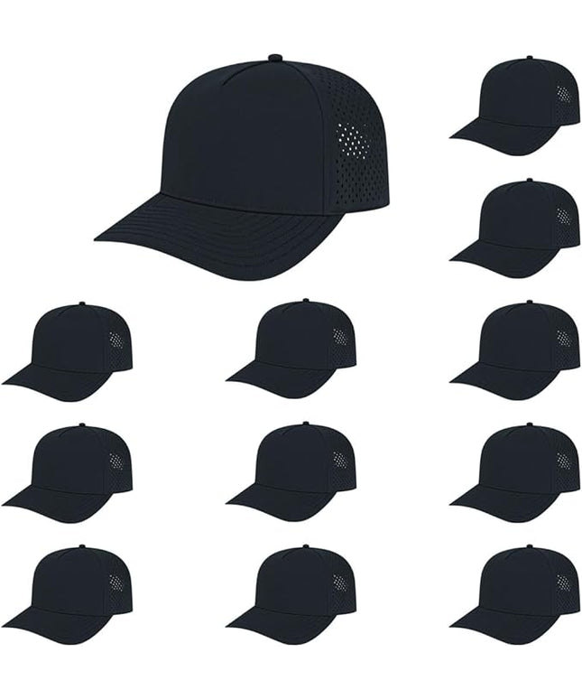 Cap America i8540 Premium Water-Resistant Perforated Medium Profile 5-Panel Cap w/UV Guard & Adjustable Snapback