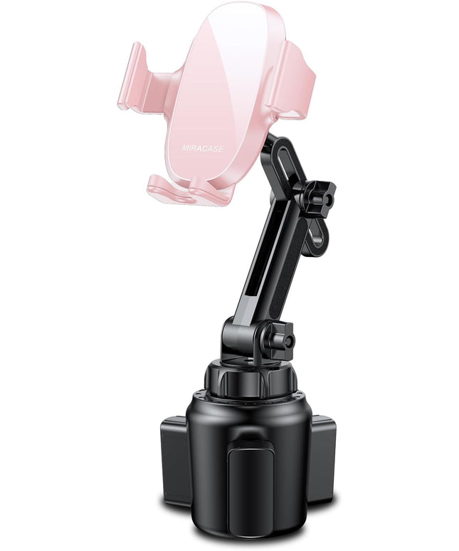Miracase Universal Cup Phone Holder for Car, [Upgraded Version] Adjustable Long Neck Car Cup Holder Phone Mount Cradle Friendly Compatible with iPhone Samsung Google and All Smartphones, Crystal Pink