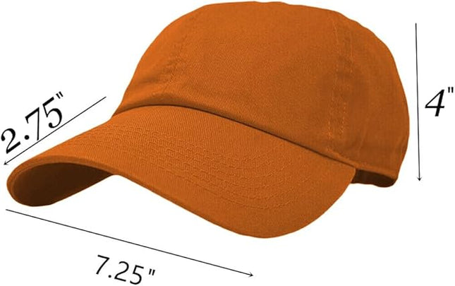 Glory Max 100% Cotton Baseball Cap Classic Plain Low Profile Golf Dad Hat Buckle Adjustable
