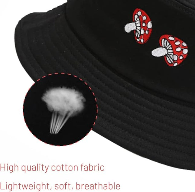Cotton Bucket Hat for Women Men Summer Travel Sun Beach Bucket Cap, Unisex Outdoor Fisherman Hat