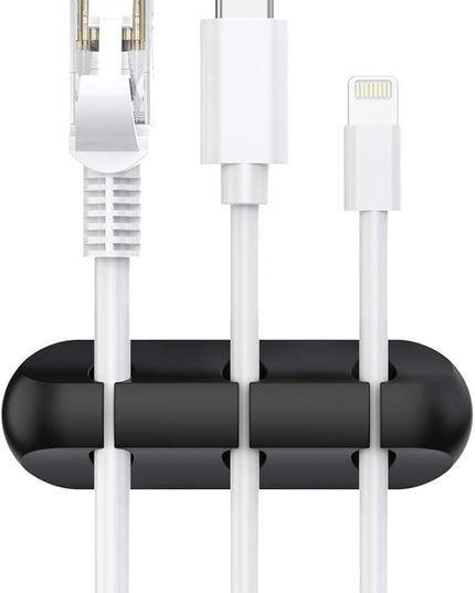 SOULWIT Cable Holder Clips, 3-Pack Cable Management Cord Organizer Clips Silicone Self Adhesive for Desktop USB Charging Cable Nightstand Power Cord Mouse Cable Wire PC Office Home