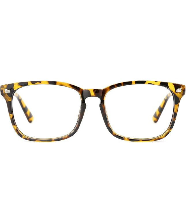 TIJN Blue Light Blocking Glasses for Women Men Clear Frame Square Nerd Eyeglasses Anti Blue Ray Computer Screen Glasses