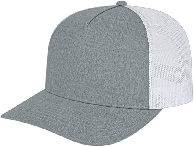 Cap America i3039 Classic 5 Panel Mid Profile Structured Trucker Mesh Back Cap w/ & Adjustable Snapback