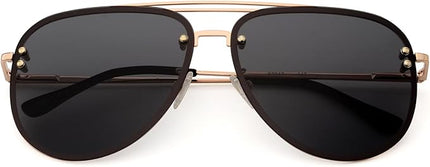 Trendy Oversized Aviator Sunglasses Womens, Retro Cute Big Shades Women's Fashion Sun Glasses UV Protection VF2203