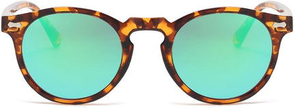Gleyemor Vintage Polarized Sunglasses for Men Round Sunglasses UV400 Protection Retro Hand-crafted Acetate Frame