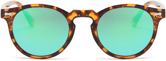 Gleyemor Vintage Polarized Sunglasses for Men Round Sunglasses UV400 Protection Retro Hand-crafted Acetate Frame