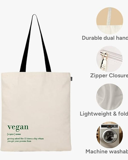 Eco Right Tote Bag for Women, Reusable Grocery Bag, Canvas Tote Bag for Shopping, Cotton Bag for Daily Use, Gifts for Women