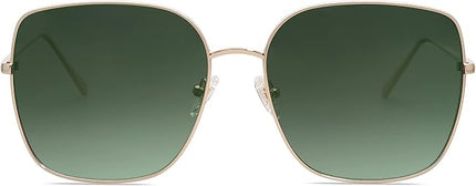 SOJOS Trendy Oversized Square Metal Frame Sunglasses for Women Men Retro Big Flat Lens UV Protection Sunglasses SJ1146