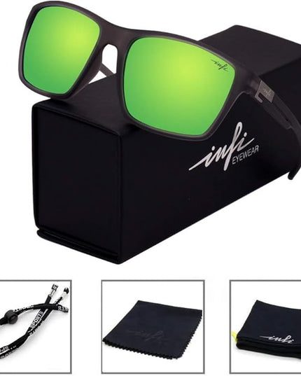 INFI Fishing Polarized Sunglasses for Men Driving Running Golf Sports Glasses Square UV Protection Designer Style Unisex